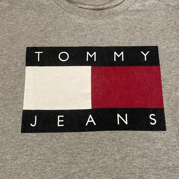 NWOT Tommy Jeans Flag Logo Cotton T-Shirt Dress GREY - Picture 6 of 7